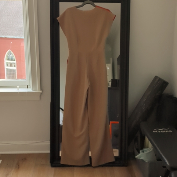 NWT Orange Beige Colorblock Jumpsuit - Picture 4 of 4